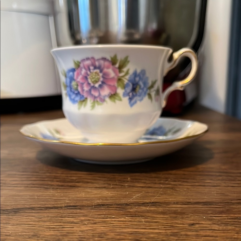 Floral Teacup and Saucer Set